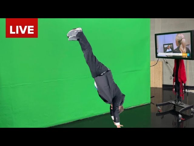 TV meteorologist delivers "backflip" on-air