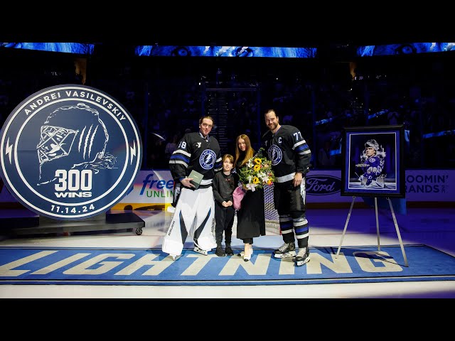 Vasilevskiy's 300th Win Ceremony