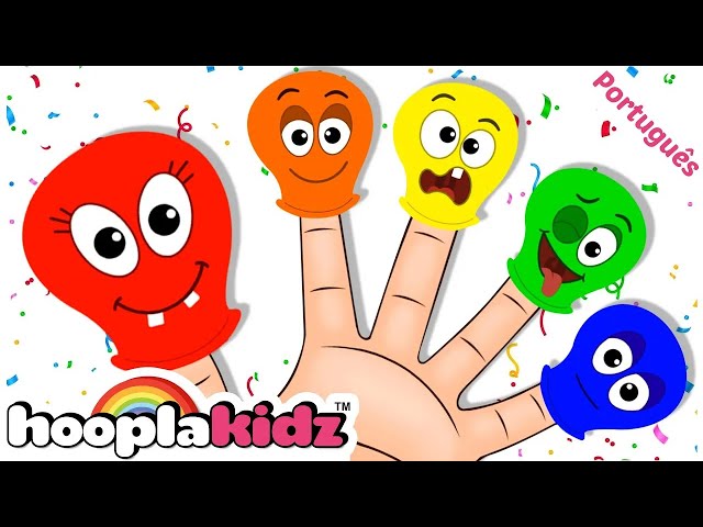 HooplaKidz Brasil | Dedo De Balão Família | Finger Family Songs | Músicas Infantis