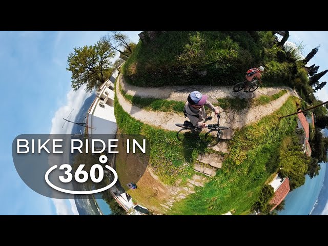 VR 360 Bike riding in beautiful nature places around the Kotor Bay, Montenegro