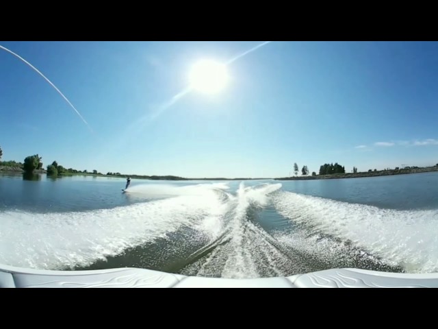 Wakeboarding backflip (360 degree video)