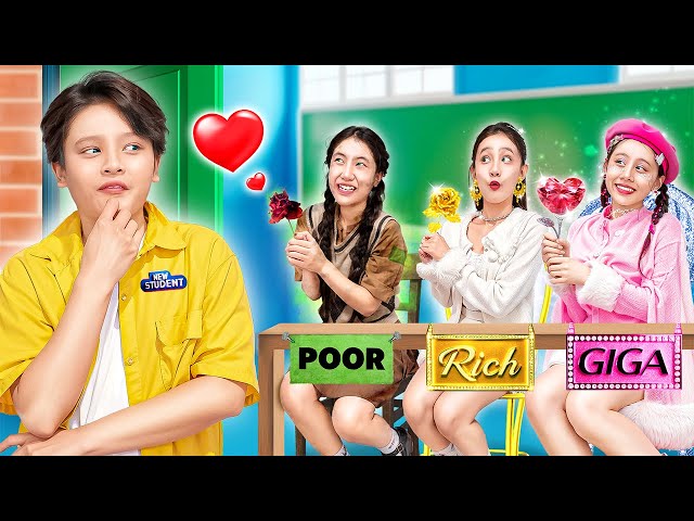 Poor Vs Rich Vs Giga Rich Fall In Love With Hot Boy