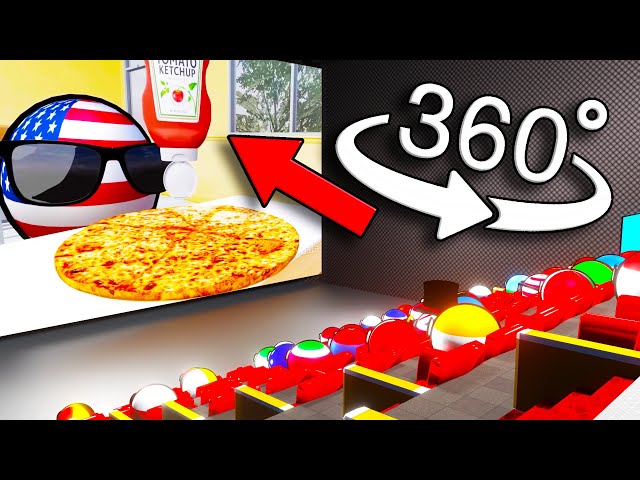 Countryballs Cinema watching Countryballs School Making Pizza (360 VR)