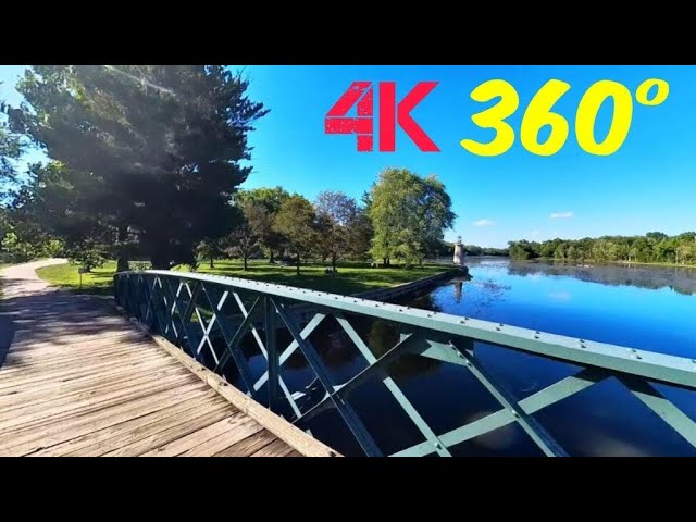 Insta 360° X3 VR Cycling  - St Charles To Geneva, Illinois. Along the Fox River Trail