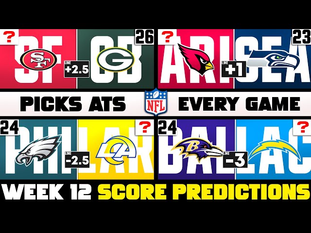 NFL Week 12 Score Predictions for EVERY Game