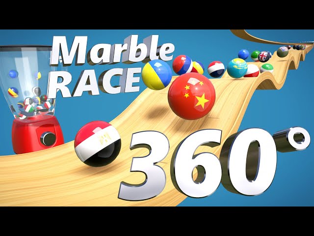 Marble Race: 360 panorama spherical video. Marble Race Tournament. Relaxing and Fun Video. ASMR. VR