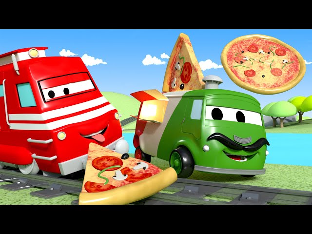 Troy el Tren -  Carlo El Pizzero Hace Pizzas Para una Fiesta! - Auto City | Dibujos animados