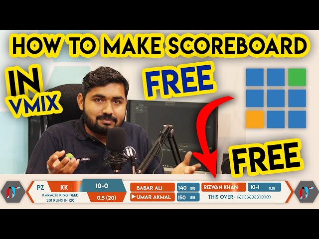 How to Make Scoreboard In Vmix | How To Add live cricket score | Free cricket scoreboard