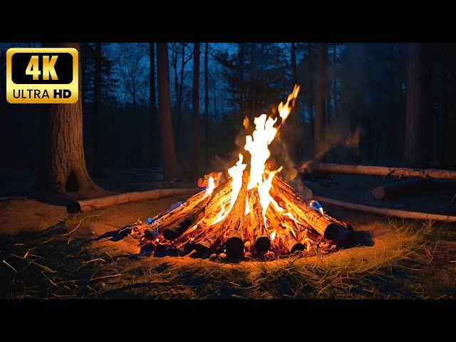 FIREPLACE 4K 🔥 Fireplace video with Burning Logs & Fire Sounds V3