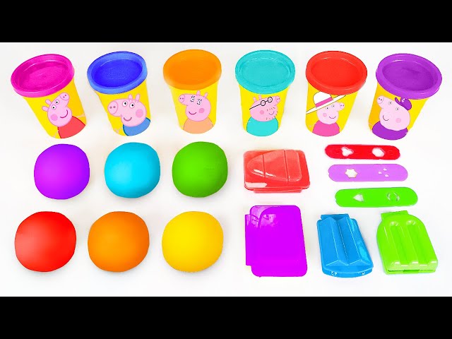 Learn Colors & Fruits with Play Doh Ice Cream & Peppa Pig Family | Preschool Toddler Learning Video