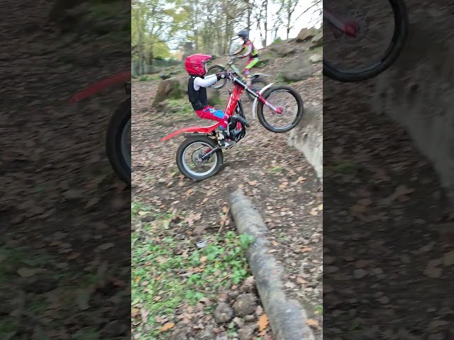 8year old trials rider sending it hard #beta #automobile #dirtbike #offroad #trial #motorcycle #bike