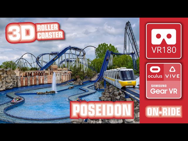 VR180 3D extreme Water VR Roller Coaster POSEIDON | VR on-ride POV | Europa Park VR360 Oculus Quest