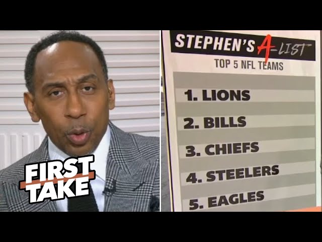 FIRST TAKE| Stephen's A-List: Lions are the best team in NFL, Bills dethrone Chiefs for top AFC spot