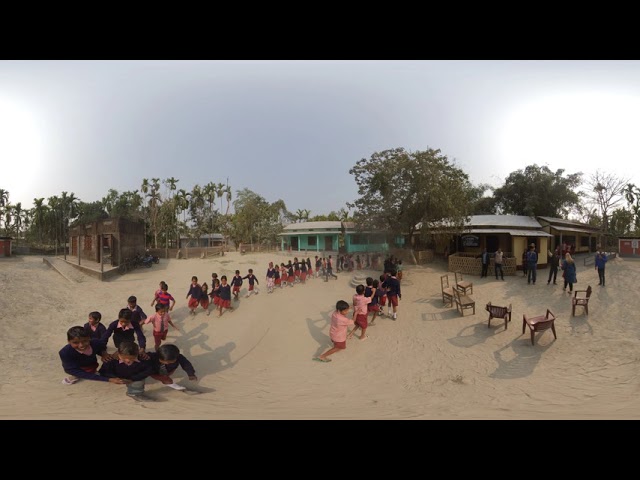 Assam, India, kids play with VR camera (360°)