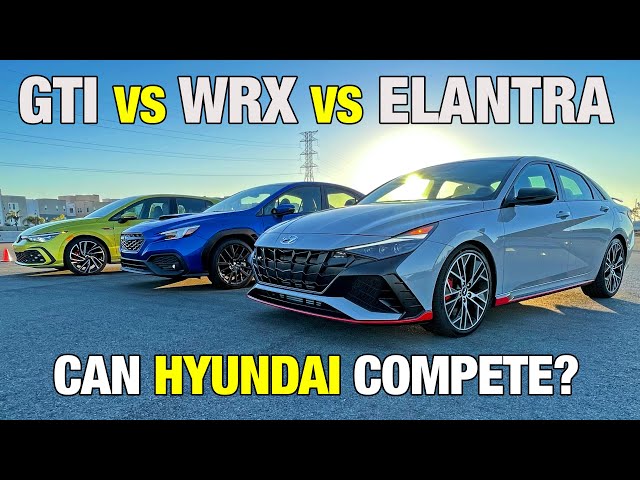 Subaru WRX vs. VW Golf GTI vs. Hyundai Elantra N | Sport Sedan Comparison Test | Price, Power & More