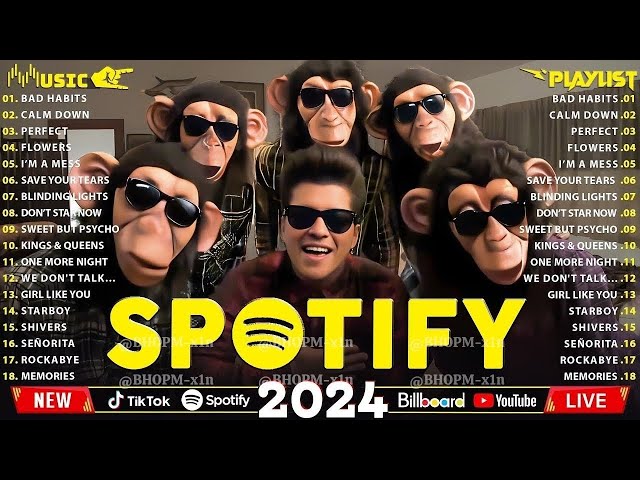 Bruno Mars, Selena Gomez, Maroon 5, Justin Bieber, Ed Sheeran, Adele 🌟Pop Music In English 2024