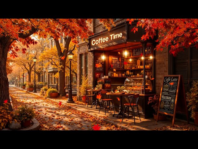 November Jazz ~ Happy Autumn Jazz & Bossa Nova Music at Coffee Shop Ambience for Relax, Study, Work