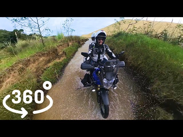 360° Motorcycle Adventure: Conquering a Creek at 90 Mile Beach, New Zealand |t7couple with Tenere700