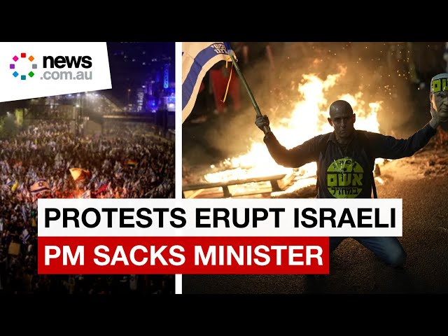 Protests in Israel after defence minister Gallant fired