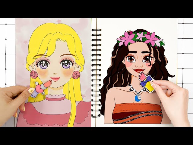 🔴[LIVE]🔴[🌸Paper DIY🌸] Moana Pricess Makeup & Cute Girl Makeup Tutorial - Unique and Impressive