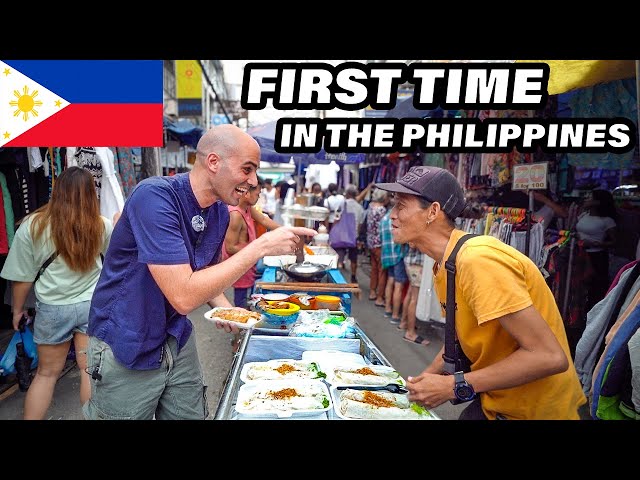 FILIPINO STREET FOOD Tour in Quiapo Market, Manila 🇵🇭 KWEK KWEK + LUMPIA + SOTANGHON - Filipino food