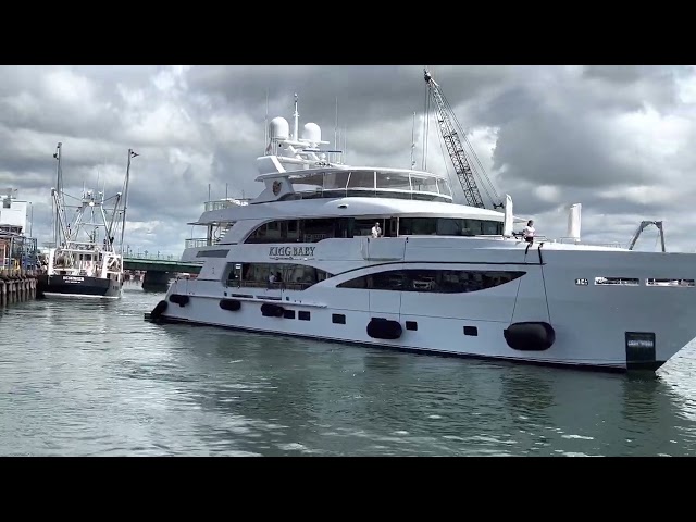 140-Foot Luxury Yacht "King Baby" Fuels Up in New Bedford Harbor