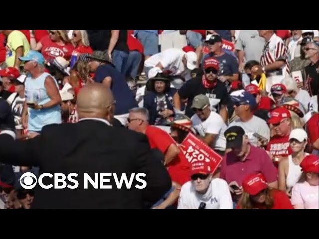 Eyewitness shares video from Trump rally after shots fired