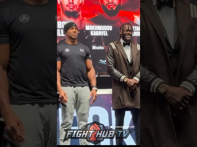 Anthony Joshua & Deontay Wilder MEET face to face; SHAKE HANDS at press conference!