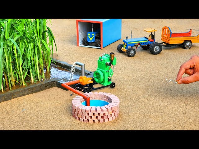 Diy diorama tractor making mini motor water pump science project @drcreatorsnp