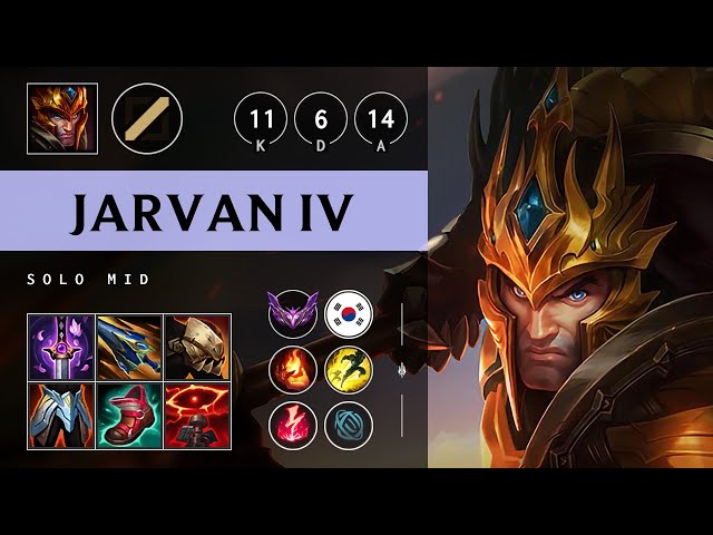 Jarvan IV Mid vs Zoe: Legendary - KR Master Patch 14.22