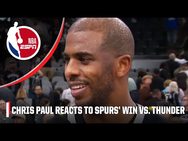 Chris Paul on Spurs' victory vs. Thunder 🔥 'To WIN GAMES, we got to BELIEVE' 🗣️ | NBA on ESPN