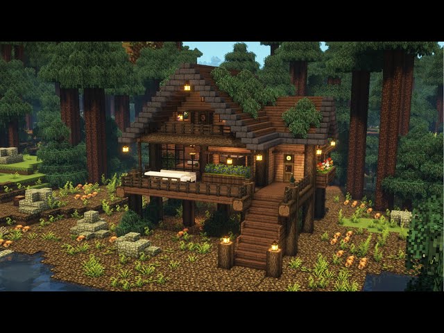 [Minecraft] 🌲🌿 Wooden Cottage Tutorial / Mizuno's 16 Craft Resource Pack