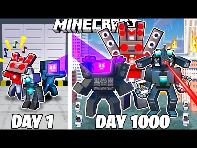 I Survived 1000 Days of SKIBIDI TOILET WAR in Minecraft!