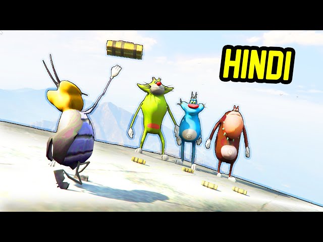 JACK & BOB saved OGGY from Cockroaches | GTA 5 Hindi Funny Moments | Hitesh KS