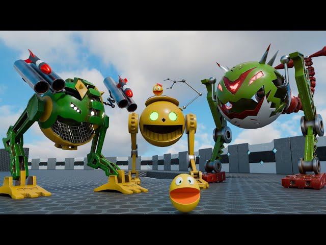 Pacman's Adventures Compilation - Combat Monster, Tailed Monster Robot vs Protector, Droid Protector