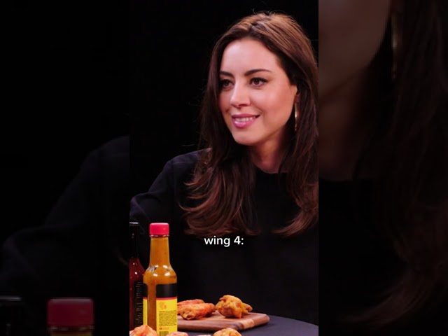 Aubrey Plaza's reaction to every wing on Hot Ones 🥛