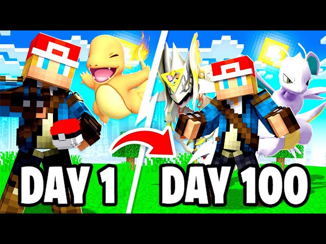 I Spent 100 Days in MINECRAFT PIXELMON… Here’s What Happened