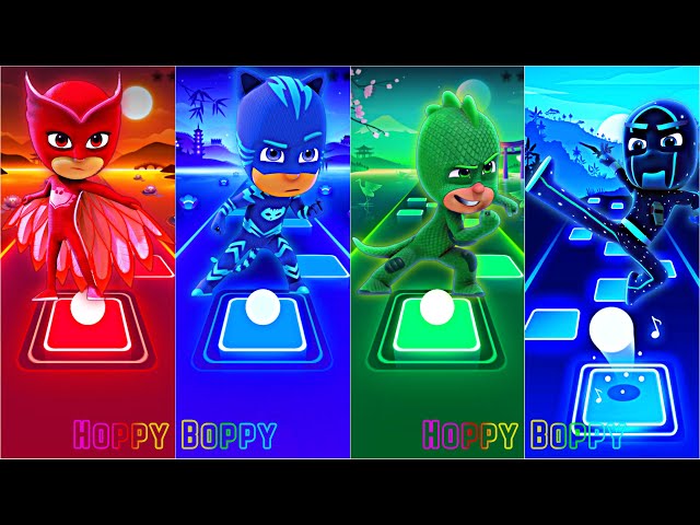 PJ Masks - Owlette 🆚 CatBoy 🆚 Gekko 🆚 Night Ninja 🎶 Tiles Hop EDM Rush