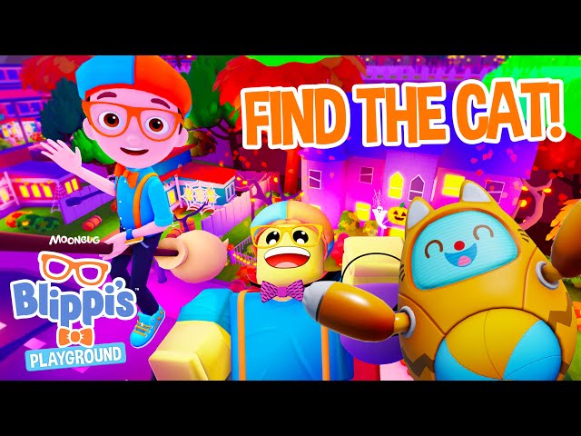 Blippi Finds his Missing Cat in Roblox! Halloween Gaming Videos for Kids