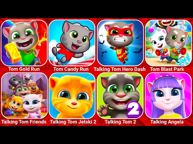 Talking Tom Gold Run, Talking Pet Golden, Tom Hero Dash, Talking Tom Candy Run, Talking Tom...