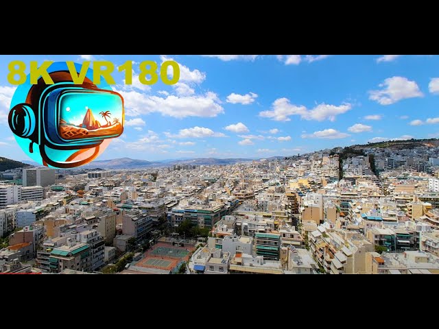 Hotel President in Athens rooftop view to the EAST of the city GREECE 8K 4K VR180 3D Travel