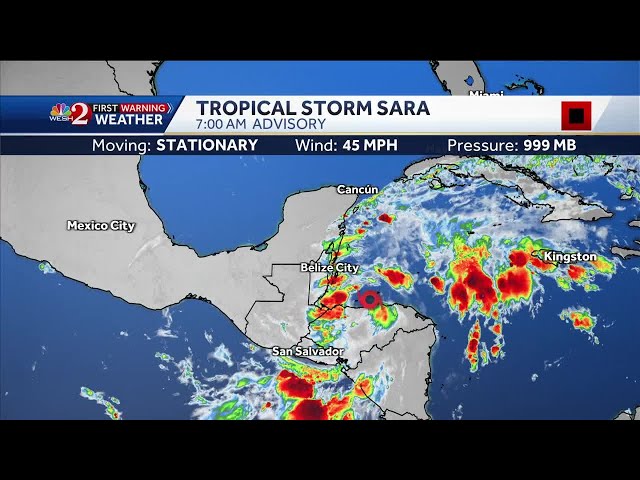 Tropical Storm Sara to significantly weaken on path to Central Florida, drive up rain chances