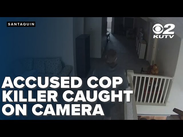 Man caught on camera smashing through garage with stolen truck after death of Utah officer