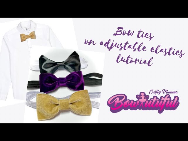 Boys bow ties on adjustable elastics tutorial. 🎀 Hair bow tutorial. Laço de fita.