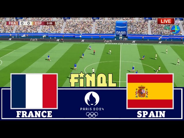 FRANCE vs SPAIN || Paris Olympics Football || Men's Final Match 2024 || PES 21 #viralvideo