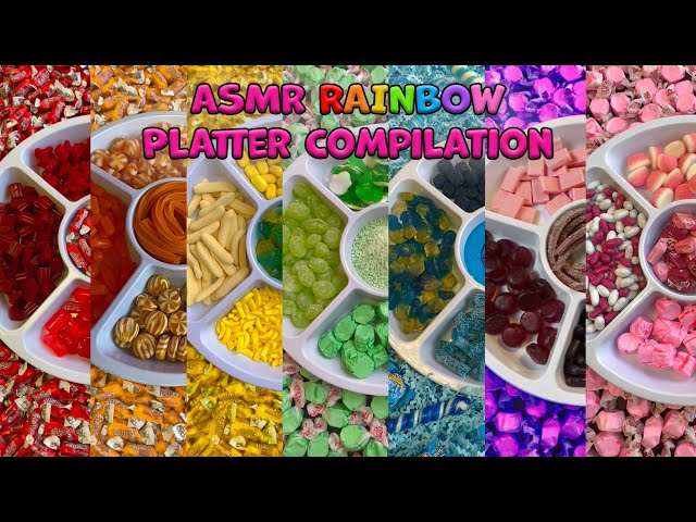 ASMR Rainbow Satisfying Compilation (no talking) RED, YELLOW, GREEN, BLUE, PURPLE | Candy Funhouse