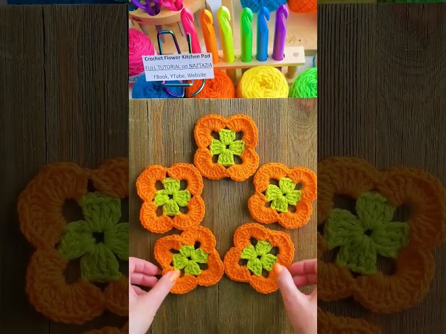 How to Crochet Flower Kitchen Pad Pattern #shorts