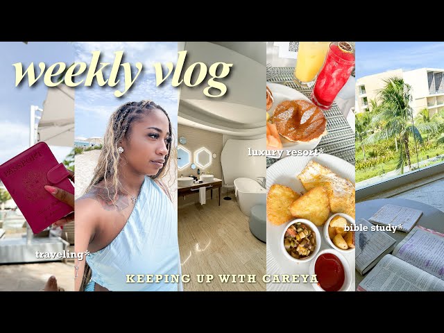 WEEKLY VLOG ☆ | pool side, new foods, travel with me to cancun, bible study, luxury resort + more