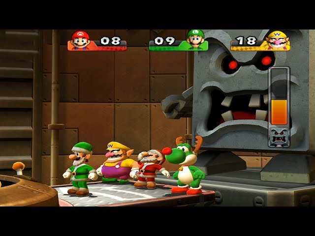 Mario Party 9 - Bob-omb Factory Yoshi Vs Mario Vs Luigi Vs Wario (Master CPU)