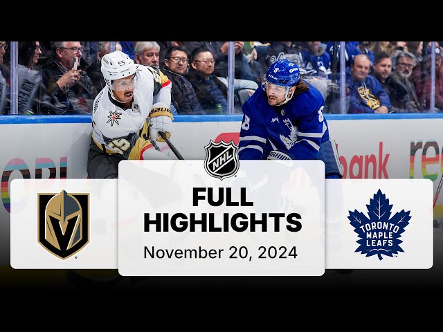 NHL Highlights | Golden Knights vs. Maple Leafs - November 20, 2024